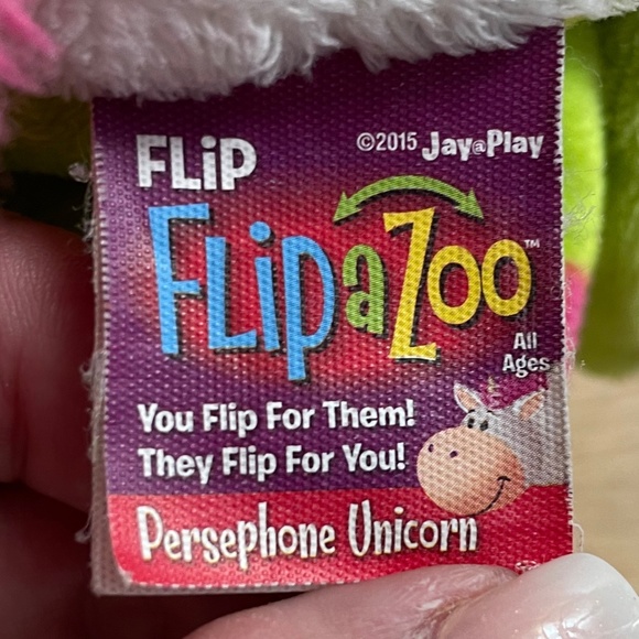 Flip a Zoo Imogen Dragon Flips to Persephone Unicorn Plush Reversible Toy Lg 20” - Picture 10 of 14